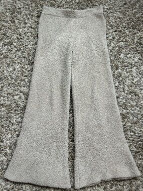 Hello Franki Cozy Wide-Leg Plush Pants in Light Beige Sz 7/8